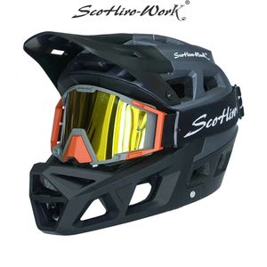 MTB Cycling Helmet Полный лицо Ультралегение DH BMX Motocross Offroad для взрослых велосипедных гонок аксессуары для защиты головы.