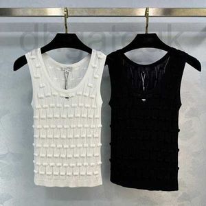 Vestidos casuais básicos Marca de designer Primavera/verão Novo um estilo de tanque de malha de malha de estilo de celebridade elegante e elegante de estilo elegante e sofisticado YOM3