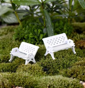 8pcs Białe krzesła wróżka miniatury ogrodowe gnomy bonsai dekoracja mikro krajobraz ozdoby lalek Decor1334106