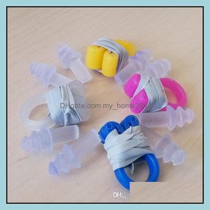 Earplugs Underwater Nose Clip And Earplug Kit For Swimming Sile Soft Comfortable Ear Plugs Clips Set Water Sports Goods Opp Bag Drop D Ott3R