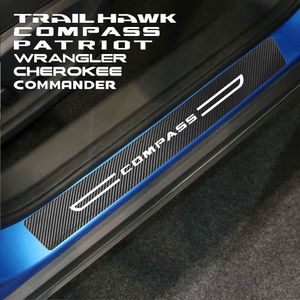 4st. Alk 2023 Car Sill Stickers Auto Film Decals för Jeep Wrangler Cherokee Compass Patriot Trail Hawk Rubicon Liberty Commander