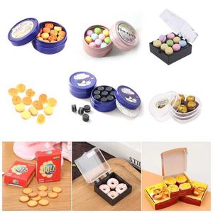 Kitchens Play Food 1 set of mini toy house mini box mini chocolate snack box pretend to play with food doll house kitchen toy accessories d240525