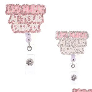 Key Rings 10 Pcs/Lot Fashion Office Supply Rhinestone Retractable Nurse Doctor Badge Holder Accessories With Alligator Clip Drop Del Dhdde