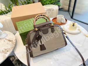 High quality TOP 8A Handbags Bowling Bag Cross Body Shoulder Duffel Bag Bamboo Women Genuine Leather Zip Handbag purse Lady