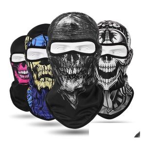 Cycling Caps Masken CS Cosplay Ghost SKL Mask Taktische FL Face Motorrad Biker Clava Atemstaubdichte winddichtem Skisport -Drop d otj0j