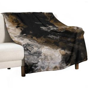 Blankets Black Gold And White Abstract Throw Blanket Picnic Sofa