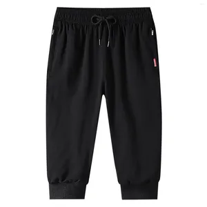 Calças masculinas Man mais vendidas 2024 3/4 Jogger Capri Workout Gym abaixo de shorts de joelho zíper bolsos de pantalones Hombre