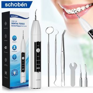 Scaler dental ultrassônico de Schoben para dentes manchas de placa tártara Tártaro Cálculo de dente mais limpador Removedor de pedra dental elétrica 240523