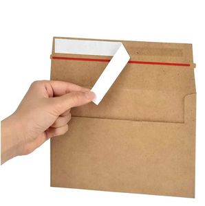 空白のクラフトペーパーエンベロープバッグ濃厚自己接着性裂けやすい文字紙の名刺ファイルバッグ