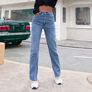 Jeans feminino perna reta de cintura alta jeans Mulheres 2024 Summer Fashion Office Tunics Black Jean Pants Streetwear Pantalons Spring Spring