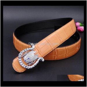 Diamond Cicada Animal Men Designer Belt Crocodile Leather Fashion Luxury Treming 3D Smooth Buckle 125cm KMV8n Billts Qehdw 220y