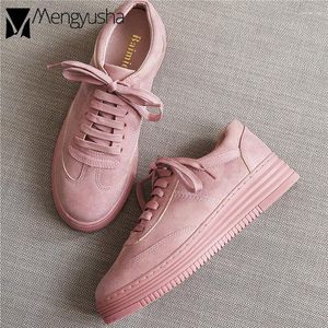 Lässige Schuhe Ladies Pink Espadrilles Oxford Frau Tenis Creepers Platform Flats Mädchen aus Laien weiße Leder Moccasins Höhe erhöhen