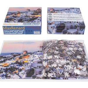 Maxrenard Jigsaw Puzzle 1000 sztuk dla dorosłych krajobrazu santorini podarunek przyjazny dla Paper Paper Paper Prezent zabawki