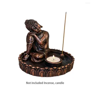 Candle Holders Garden Antique Office Religion Buddha Statue figurskulptur Vintage presentprydnad Portable Meditation Crafts Home Decor