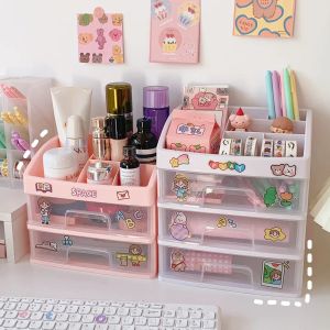 Transparent Cosmetic Storage Box Organizer Multi Layer Drawer Ins Desktop Plastic Makeup Storage Box Cosmetic Organizers