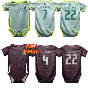 2024 MEXICO National Team Clothes Baby Soccer Jerseys Rodriguez Araujo G.ochoa E.Sanchez Home Away Football Shirts 6 to 18 soccer jersey months baby kit