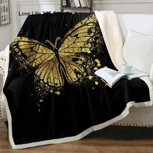 Blankets Butterfly 3d Printed Fleece Blanket For Beds Cool Fashion Thick Quilt Bedspread Sherpa Throw Adults Kids