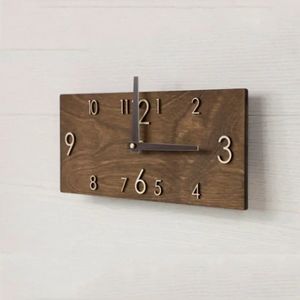 Retro Rectangular Wooden Wall Clock CreativeHome Living Room Office Decoration Hanging Watch Quartz 240514