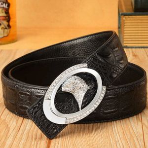 Wholesale Men's brand leather belt eagle smooth buckle Designer belts for man Classic luxury dress belts pants waistband 105-125cm 261V