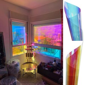 Multi-color PET Window Film Color-changing Home Self-adhesive Colored Glass Film Laser Film Rainbow Transparent Glass Sticker 240521