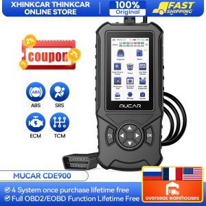 Mucar CDE900 Auto OBD2 Scanner CAR Diagnostic Tool с ABS SRS TCM двигателя срока службы срока службы обновлять