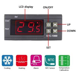STC-1000 STC 1000 LED Termostato digital para incubador Controlador de temperatura Termoregultulull Relay Aquecimento de relé de resfriamento 12V 24V 220V