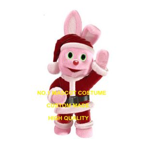 pink Christmas bunny mascot costume adult size hot sale new XMAS RABBIT pet theme anime costumes carnival fancy 2929 Mascot Costumes