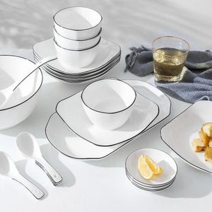 プレート皿セット家庭箸セラミックボウルと日本の軽い豪華な食器の組み合わせ1つまたは2つ