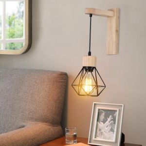 Luci a parete a LED moderne Lampade a parete in legno nordico SCONCE E27 RETRO CHE LIMINE VINTAGE IL LIMINE IN INDITENZA IN AIMA