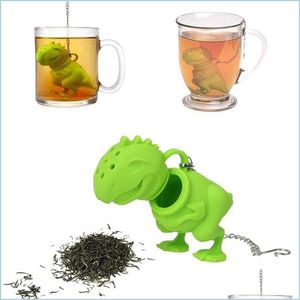 Ferramentas de chá de café Dinosaur Filter Bag Solter Infuser Filtro de folha solta Acessórios de difusor de ervas sile