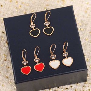 Dangle Chandelier Luxury brand jewelry Rose Gold heart-shaped earrings Ladies Fashion Temperament party anniversary gift T240524