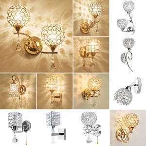 Modern Crystal Wall Lamp Creative Bedside Wall Lights Sconce Wall Lighting Luminaire Home Living Room Bedroom Bathroom Decor E14