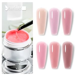 Beautilux Flowless Jelly Builder Nail Art Gel Camouflage Pink Extension Enhancement UV Geles For French White Nailart 55G 240521