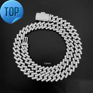 Redleaf New Hot Sale Products 12MM Width Full Diamond Setting S925 Gold Moissanite Cuban Chain Bracelet