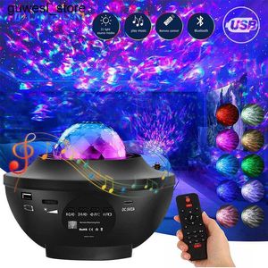 Nattljus Färgglada stjärnhimmel Galaxy Projector Night Glow Childrens Bluetooth USB Musik Player Night Glow Romantic Projection Light Gift S2452410