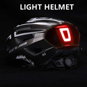 Велосипедные шлемы Новые велосипедные шлемы светодиодные лампочки интегрированные стальные шлемы горные велосипедные шлемы спортивные защитные шляпы.Q240524