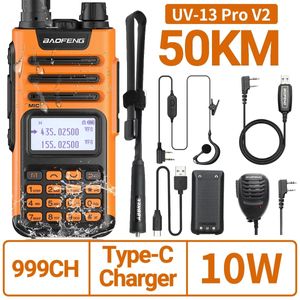 BAOFENG UV13 PRO V2 V1 WALKIE TALKIE M13 Pro Dual Band 999 -kanaler Typec Long Range UV5R Transceiver Ham CB Two Way Radio 240510