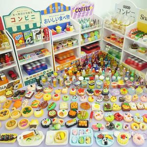 Kitchens Play Food 30 mini cute drinks food mini furniture supermarket shelves doll house accessories girls pretend to play with kitchen toys d240525