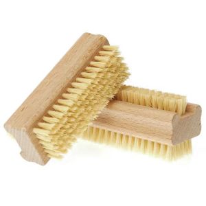 Double-sided Nail Brush Manicure Pedicure Wood Handle Soft Remove Dust Nail Cleaning Brush For Nail Care Scrubbing Tools