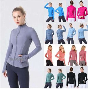 2024 Yoga Jacket Womens Define Workout Sport Coat Fitness Sports Quick Dry Activewear Top Solid Zip Up Sweatshirt Sportwear Hot Sell 1154ess