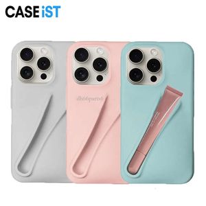 CASEiST 3D Balm Phone Case Holder Fashion INS Designer Portable Lip Gloss Tint Lipstick Makeup Silicone Mobile Back Cover Stand For iPhone 15 14 13 12 11 Pro 3b2c