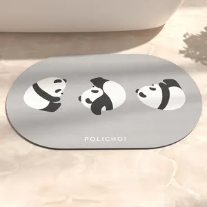 Badmatten Anime Panda Matte süßes saugfähiges Badezimmer Teppich Fuß nicht rutscher Boden Schnell trockener Duschtoiletten Teppich Fußmatte Waschbar