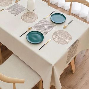 Table Cloth Wash Free Ethnic Style Dining Anti Scalding PVC Chinese Coffee Mat Rectangular Square