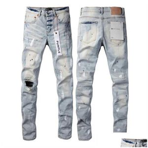 Męskie dżinsy fioletowe marka 2024 Spring designer dżinsowe spodnie mody Spodnie proste projekt retro streetwear swobodne dres 7kls drop OTFRP