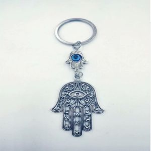 Gioielli di moda ali angeli malvagi hent hamsa fatima fascino manuale fai -da -te tono d'argento catena chiave di gioielli a sospensione di moda -14 244p