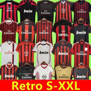 Retro soccer jerseys 95 96 02 03 04 05 06 07 09 10 11 12 13 14 AC KAKA MILAN IBRAHIMOVIC WEAH Maldini football shirts 2006 2007 2008 2009 2010 PIRLO BAGGIO jerseys 666