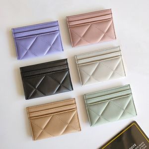 Woman Card Holder Genuine Leather Coin Purse Rhombus Wallet Soft Lambskin Luxury Designer Classic Sheepskin Credit Card Bag Short 249p