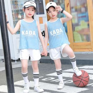 Sports Vest Suit pojkar och nya barn sommar tunna sektion mesh basket uniform träningskläder flickor pojke