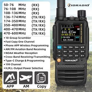 TIDRADIO H3 Walkie Talkie Phone App Приложение беспроводное программирование Dual Ptt Air Band Long Drade Radio USB Typec Cable Charge 240510