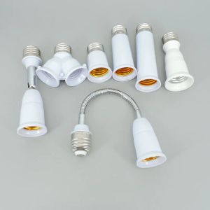 65mm-14cm flexibel AC E27 till 2 E27 BULB BASE POWER Socket Plug Long Converter LED Light Lamp Extender Holder E27-E27 Adapter A1